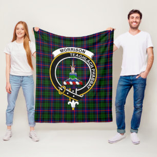 Clan Morrison Tartan Plaid Fleece Blanket