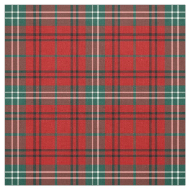 Clan Morrison Tartan Red and Green Plaid Fabric (Swatch)
