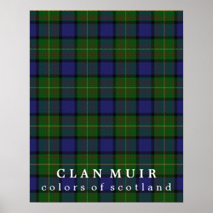 Clan Muir Colours of Scotland Tartan Poster