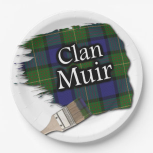 Clan Muir Scottish Tartan Paint Brush Paper Plate