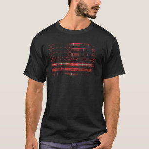 Clan Munro Black & Red Scottish tartan US flag kil T-Shirt