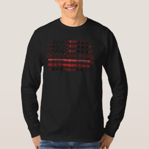 Clan Munro Black & Red Scottish tartan US flag kil T-Shirt