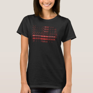 Clan Munro Black & Red Scottish tartan US flag kil T-Shirt