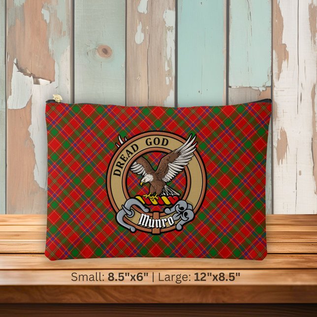 Clan Munro Crest over Tartan Accessory Pouch (Creator Uploaded)