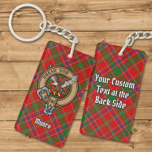 Clan Munro Crest over Tartan Key Ring