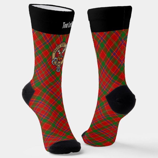 Clan Munro Crest over Tartan Socks (Angled)