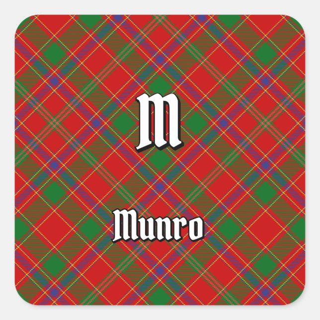 Clan Munro Tartan Square Sticker (Front)