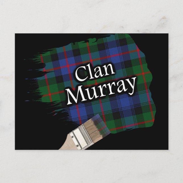 Clan Murray Scottish Tartan Paint Brush Postcard (Front)