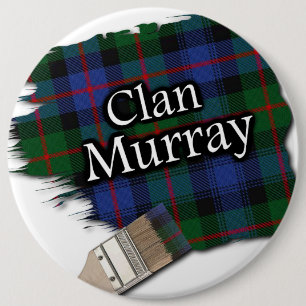Clan Murray Tartan Paint Brush 6 Cm Round Badge