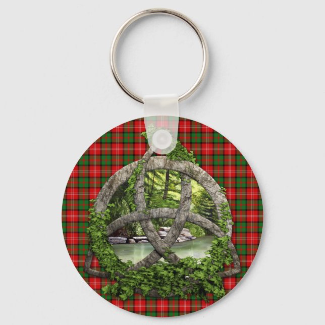 Clan Nesbitt Tartan Celtic Trinity Key Ring (Front)