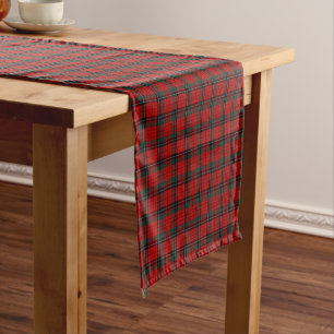 Clan Nicolson Red and Black Scottish Tartan Short Table Runner