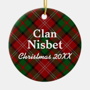 Clan Nisbet Scottish Tartan Ceramic Ornament