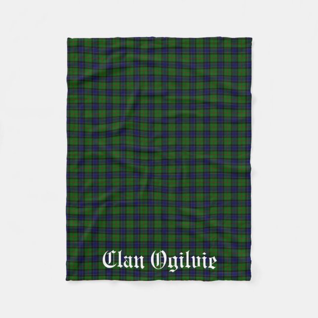 Clan Ogilvie Tartan Plaid Fleece Blanket (Front)