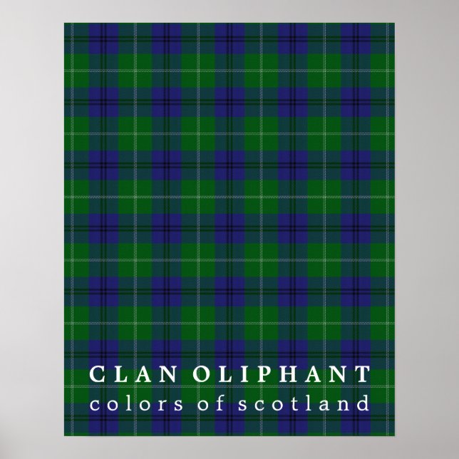 Clan Oliphant Colours of Scotland Tartan Poster (Front)