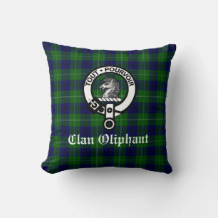 Clan Oliphant Crest Badge and Tartan Cushion