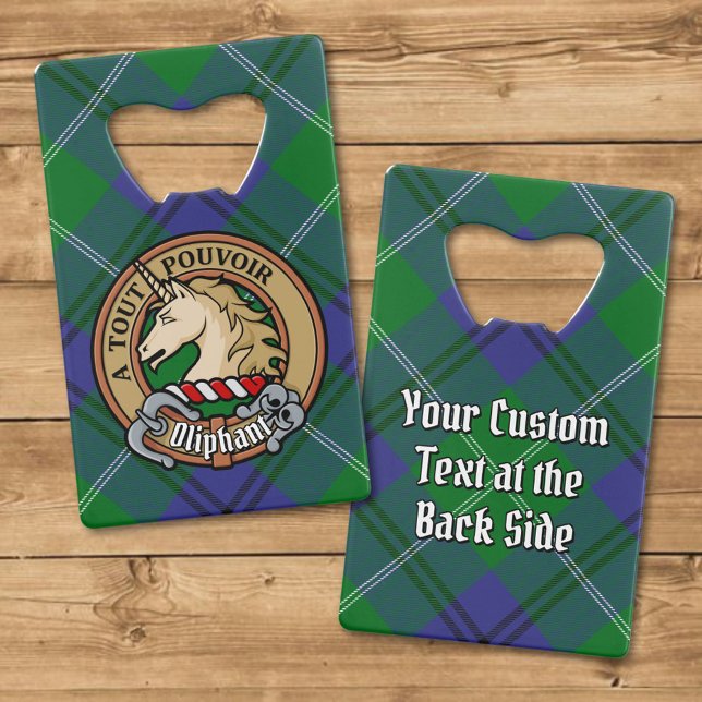 Clan Oliphant Crest over Tartan (Creator Uploaded)