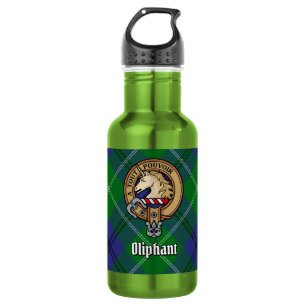 Clan Oliphant Crest over Tartan 532 Ml Water Bottle