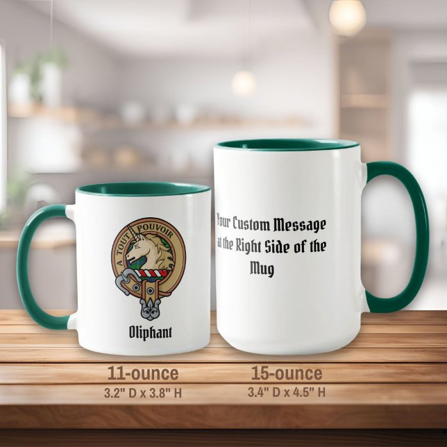 Clan Oliphant Crest over Tartan Mug (Creator Uploaded)