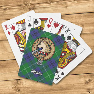 Clan Oliphant Crest over Tartan Playing Cards