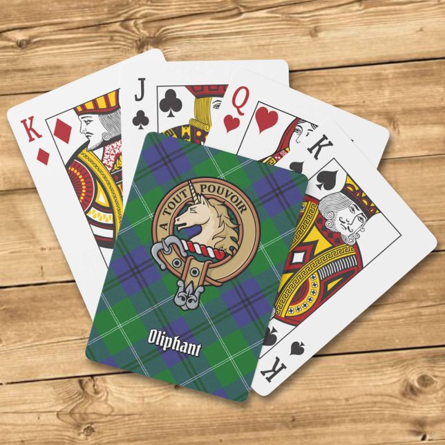Clan Oliphant Crest over Tartan Playing Cards (Creator Uploaded)