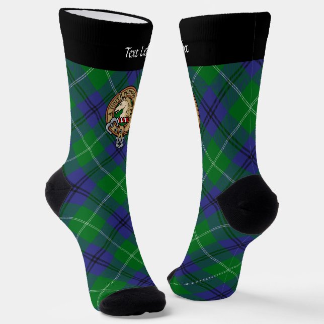 Clan Oliphant Crest over Tartan Socks (Angled)