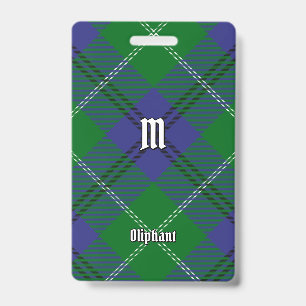 Clan Oliphant Tartan Badge ID Badge