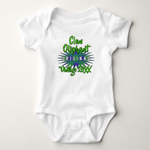 Clan Oliphant Tartan Burst Vintage Birthyear Baby Bodysuit