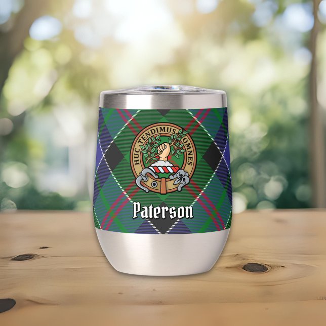 Clan Paterson Crest over Tartan (Creator Uploaded)