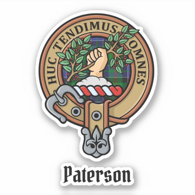 Clan Paterson Crest over Tartan (Front)