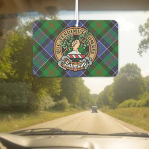 Clan Paterson Crest over Tartan Car Air Freshener