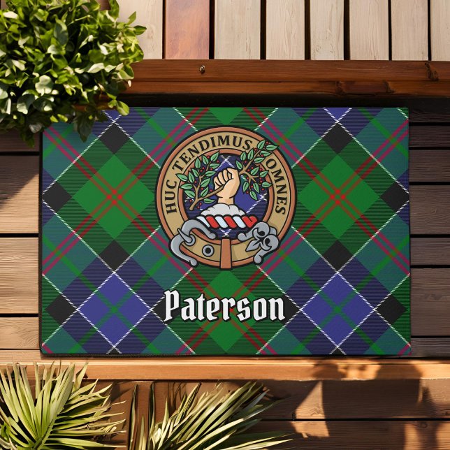Clan Paterson Crest over Tartan Doormat (Creator Uploaded)