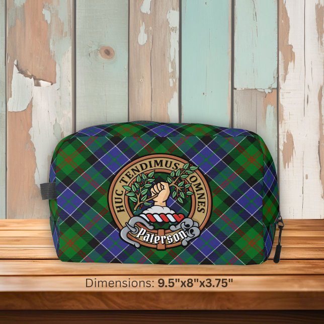 Clan Paterson Crest over Tartan Dopp Kit (Creator Uploaded)