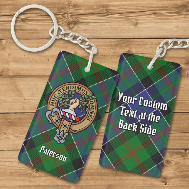 Clan Paterson Crest over Tartan Key Ring (Creator Uploaded)