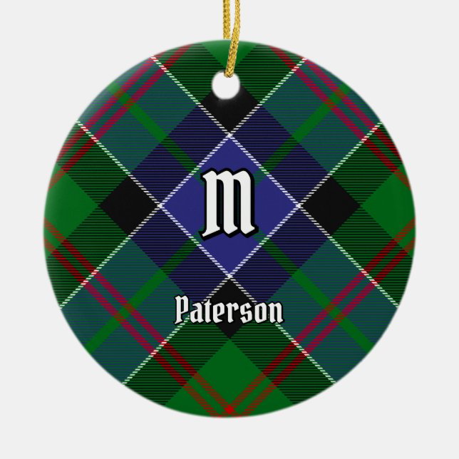 Clan Paterson Tartan Ceramic Ornament (Front)