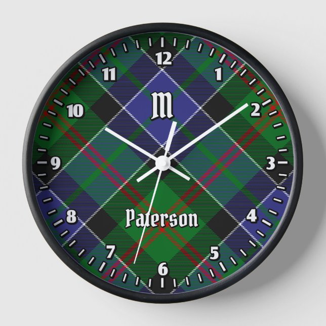 Clan Paterson Tartan Clock (Front)