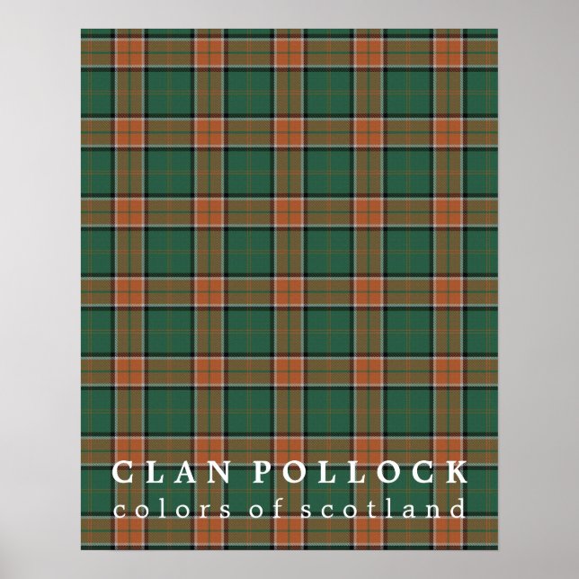 Clan Pollock Colours of Scotland Tartan Poster (Front)