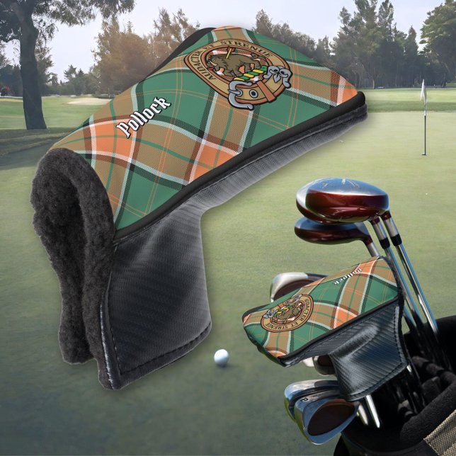 Clan Pollock Crest over Tartan Golf Head Cover (Creator Uploaded)