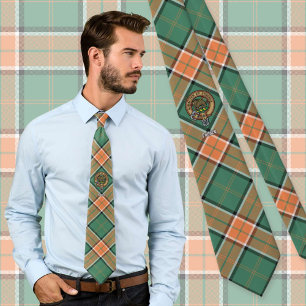 Clan Pollock Crest over Tartan Tie