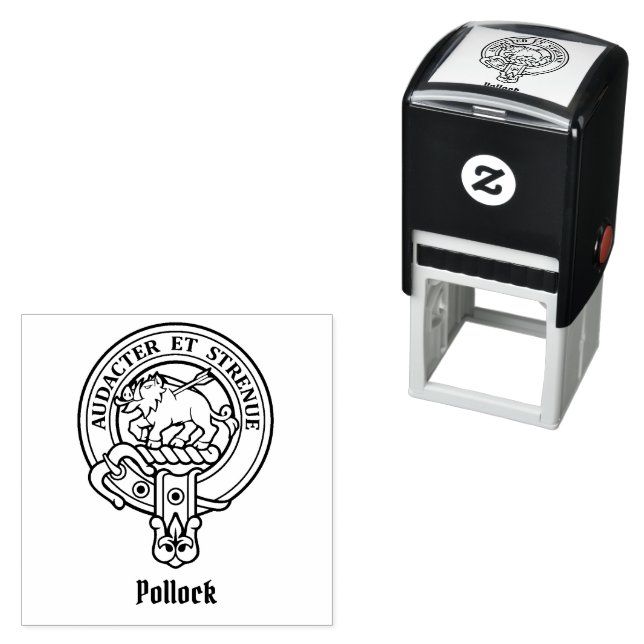 Clan Pollock Crest Self-inking Stamp (In Situ)