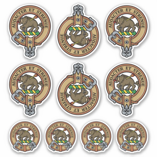 Clan Pollock Crest Sticker Set (Front)