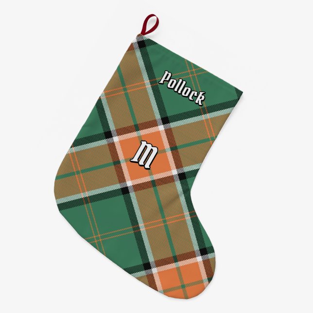 Clan Pollock Tartan Christmas Stocking (Front (Hanging))