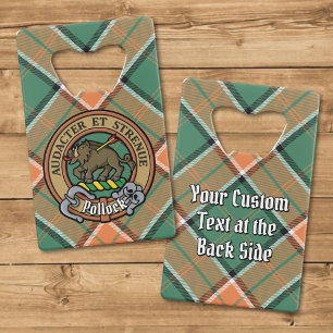 Clan Pollock Tartan Credit Card Bottle Opener
