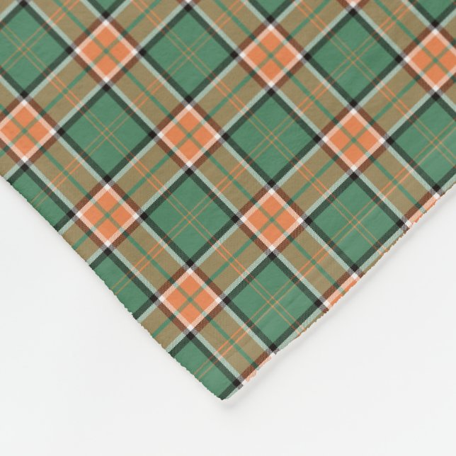 Clan Pollock Tartan Fleece Blanket (Corner)