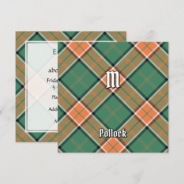 Clan Pollock Tartan Invitation (Front/Back)