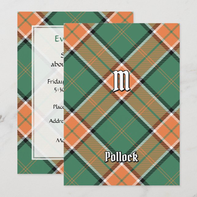 Clan Pollock Tartan Invitation (Front/Back)
