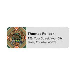 Clan Pollock Tartan Label Return Address Label