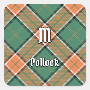 Clan Pollock Tartan Square Sticker