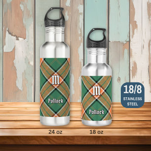 Clan Pollock Tartan Stainless Steel Water Bottle