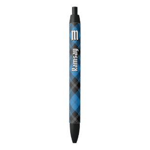 Clan Ramsay Blue Hunting Tartan Black Ink Pen