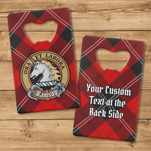 Clan Ramsay Crest over Red Tartan (Creator Uploaded)